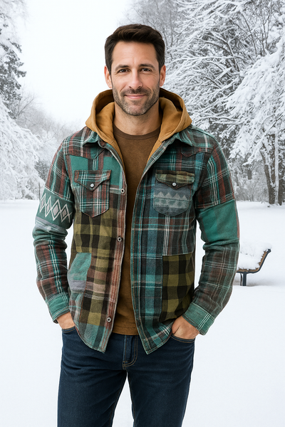 Rhys™ – Bold Patchwork Plaid Jacket for Effortless Urban Cool